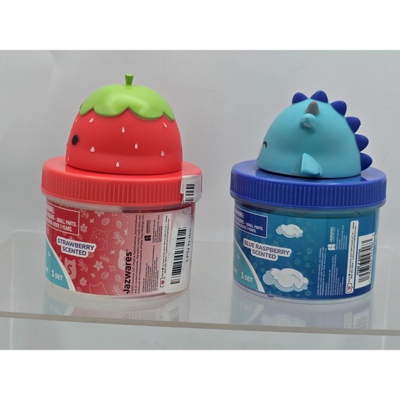 2 Lot Squishmallows Cloud Slime  - Strawberry Scarlet Charm & Blue Raz Tatiana - Picture 3 of 9